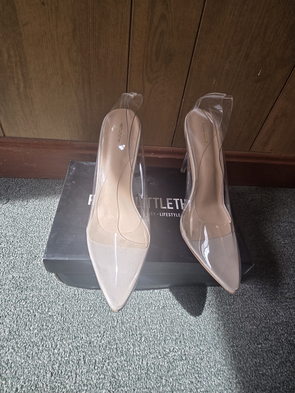 PrettyLittleThing Clear Heeled Court Shoe